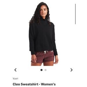 Vuori Cleo Sweatshirt Black Mock Neck Size L Athleisure Performance